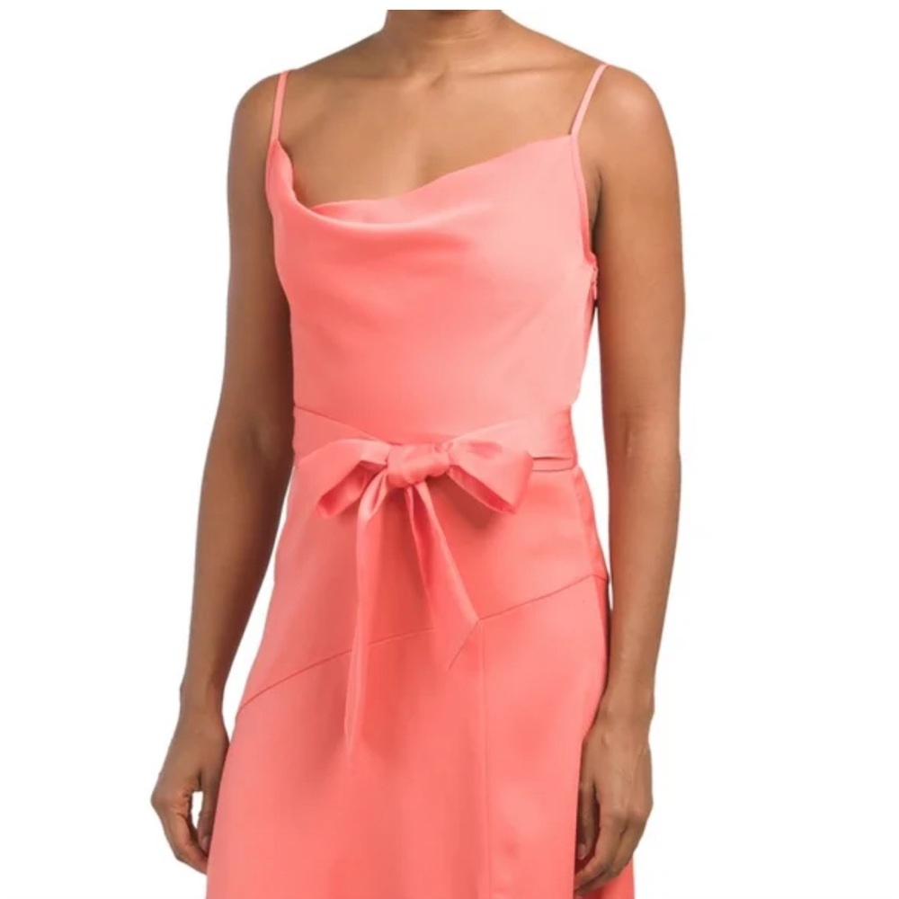 Taylor Coral Maxi Neck Tie Front Dress. NWT size 8 - Picture 6 of 8